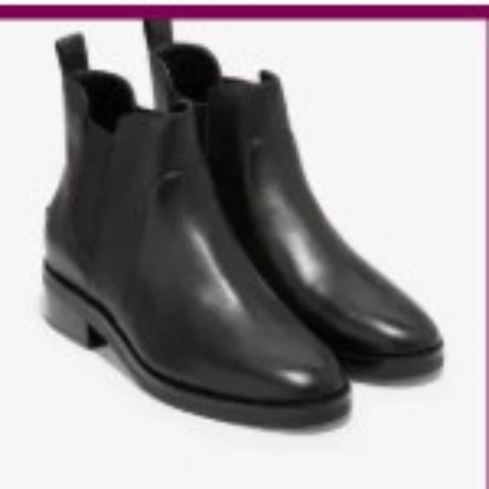 COLE HAAN Grand Series Nora Leather Ankle Chelsea Waterproof  Boots